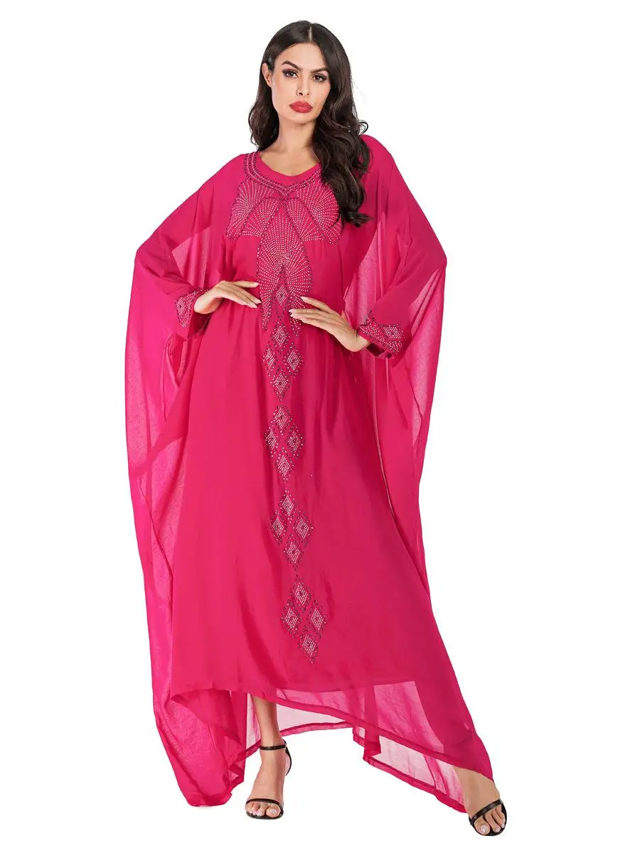 Платье-макси с рукавом летучая мышь Farasha Abaya Jilbab длинное мусульманское платье