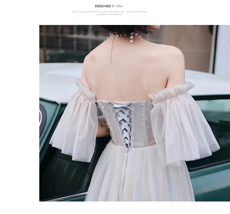 Платья подружек невесты на шнуровке Bateau вечерние платья для выпускного вечера А