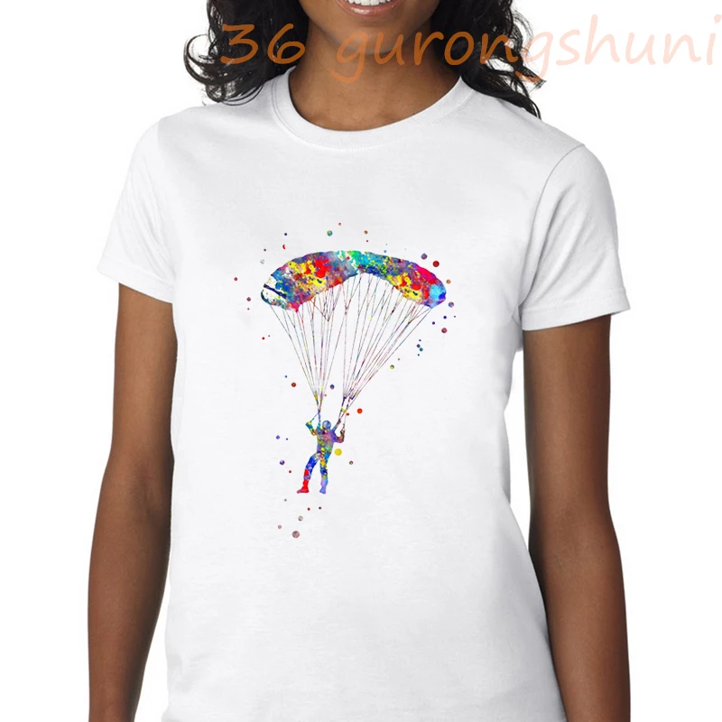 

tops Watercolor extreme sports graphic t shirts tees gymnastics print tshirt goth t shirt women aesthetic clothes streetwear