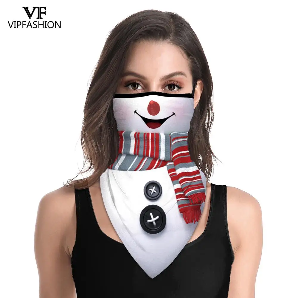 Бандана для взрослых с рождественским принтом модная треугольная маска на