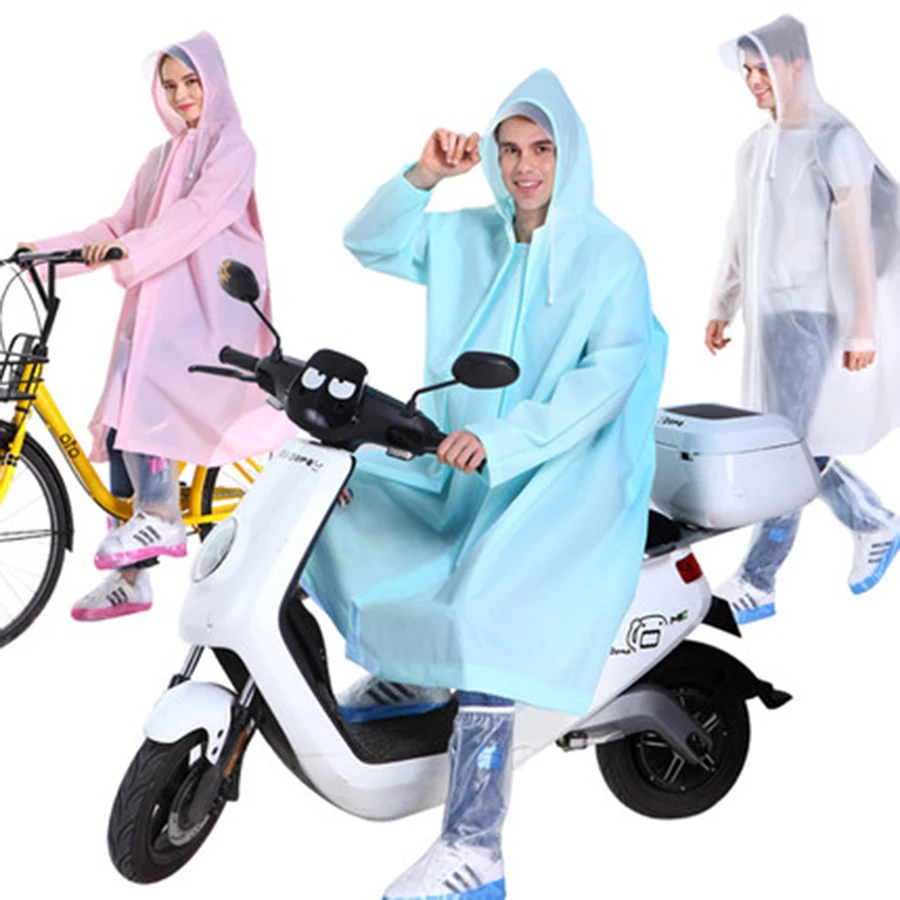 Длинный прозрачный плащ для мужчин водонепроницаемый мотоциклетный дождевой