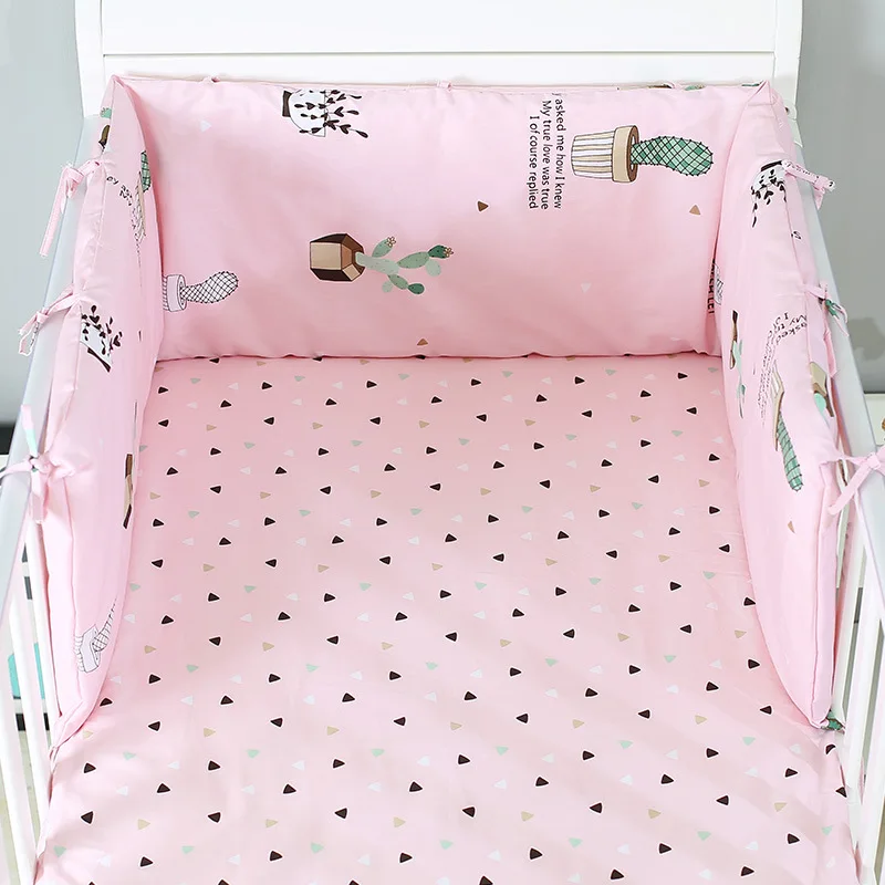 

Baby Bed Crib Bumper U-Shaped Detachable Zipper Cotton Newborn Bumpers Infant Cot 160x30cm Fence Safe Bebe Line