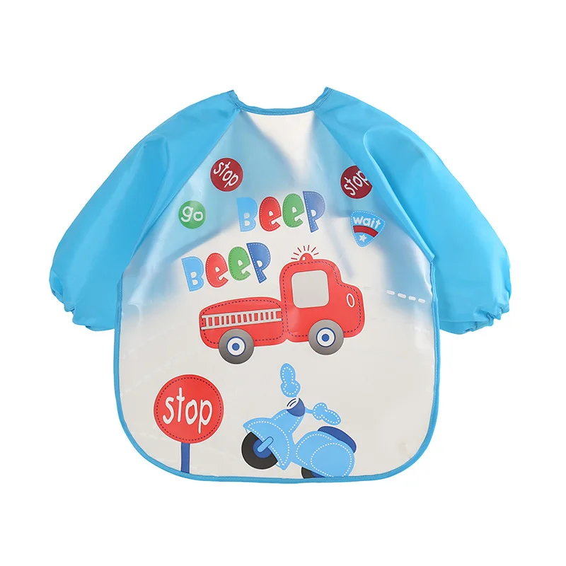 Cute Baby Bibs Waterproof Long Sleeve Apron Children Feeding Smock Bib Burp Clothes Soft Eat Toddler Baberos Bavoir Clothing | Детская