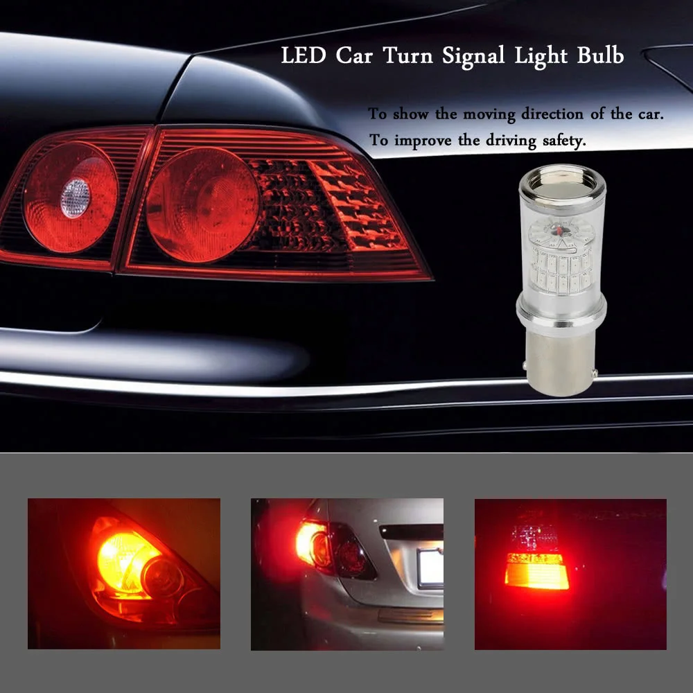 

4X1156 3014-48SMD автомобильная светодиодная лампа задний тормоз резерсветильник ный сигнал поворота лампа для замены красный янтарь лм