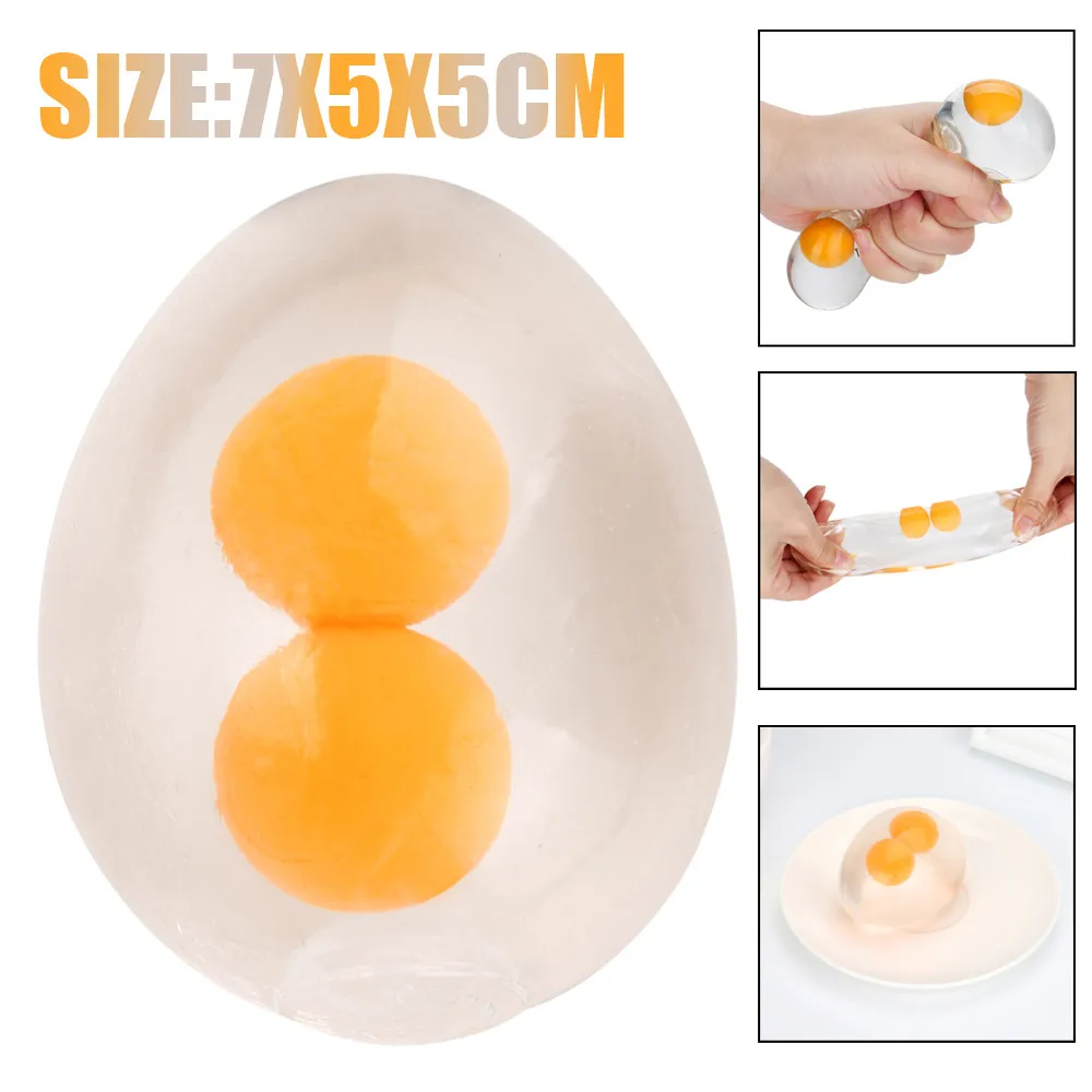 

Funky Egg Splat Ball Squishy Toys Stress Relief Eggs Yolk Balls For Children Creative Pinch Toy Kawaii Decorative Ornaments