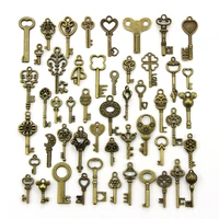 50pcs metal vintage keys pendant charms diy embellishments for scrapbooking art decoration diy craft accessories
