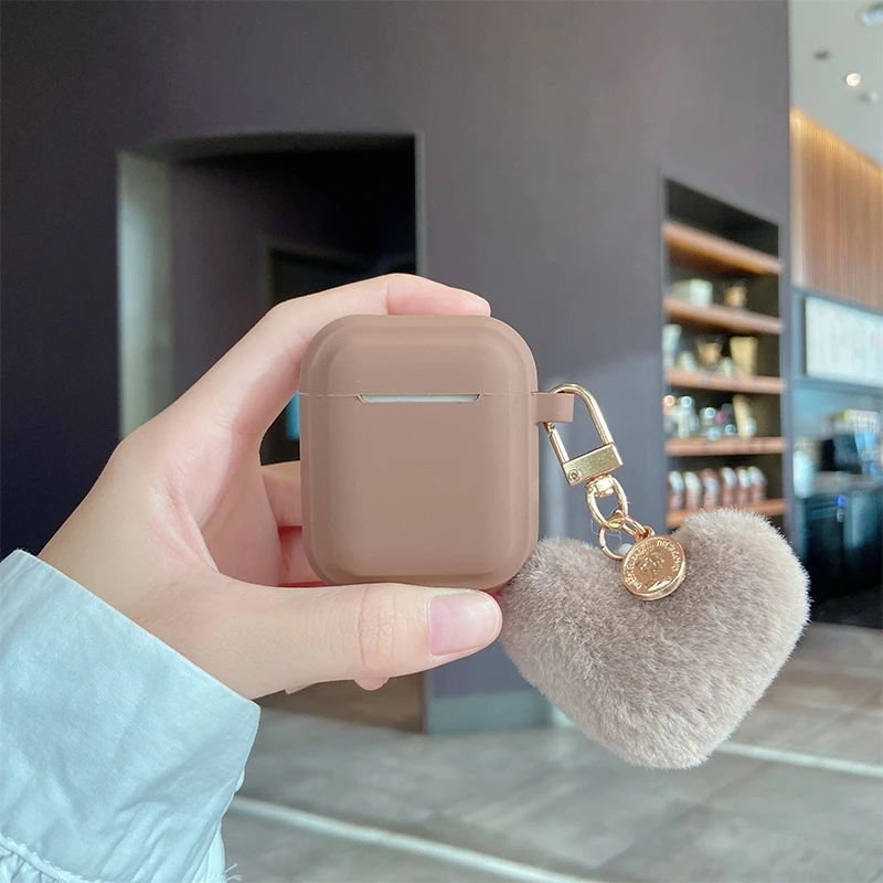 Симпатичный зимний чехол-брелок с помпоном для волос наушников apple airpods 1 2 3 Pro