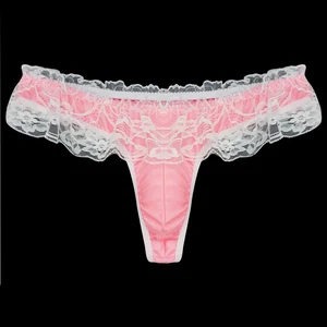 Трусы-стринги мужские кружевные с мешочком для пениса, M L XL XXL