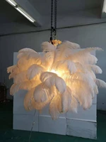 Nordic Ostrich Feather LED Pendant Lights Lighting Luxury Villa Living Room Pendant Lamp Home Decor Light Fixtures Hanging Lamps