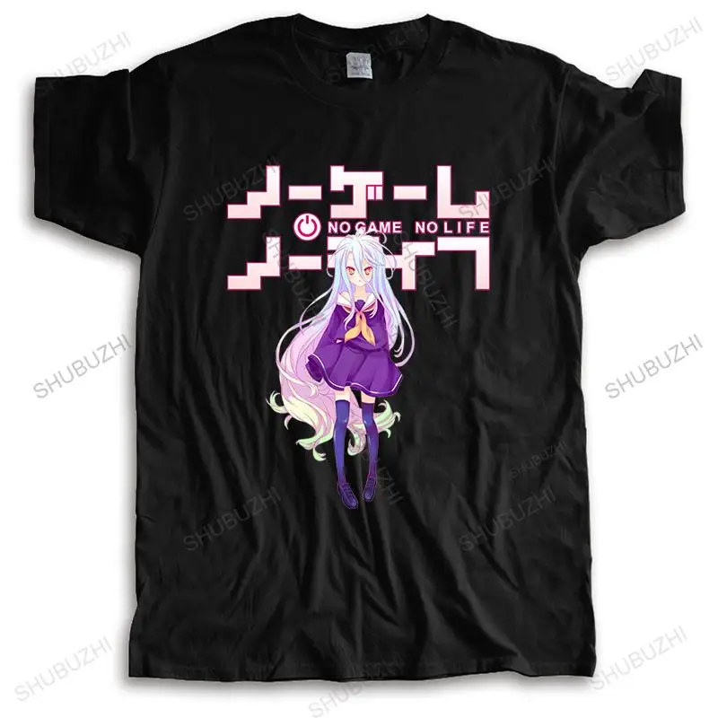 

Men Cotton T Shirt Summer Brand Tshirt No Game No Life Shiro Anime Black unisex o-neck high quality tee shirts cool short sleeve