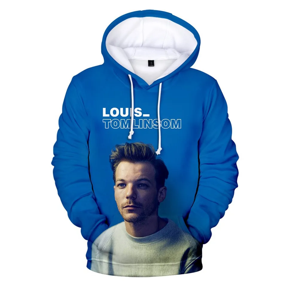 

Модные толстовки Louis Tomlinson с 3D принтом, свитшоты для мужчин и женщин, популярный пуловер для мальчиков и девочек, весенние и осенние повседне...