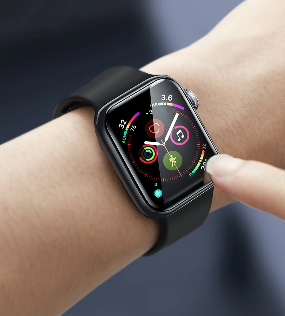 Мягкое закаленное стекло Baseus 0,2 мм для iWatch 4 40 44 мм 3D изогнутое полное покрытие Защитная пленка для iWatch 3 2 1 38 42 мм стекло