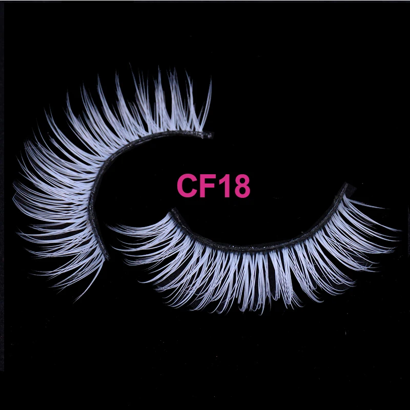 White Color Natual Long Fluffy Soft Wispies False Eyelashes Natural Fake Snow Colored Lashes Cosplay Halloween Makeup | Красота и