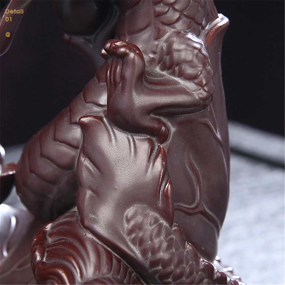 New Ceramic Blackflow Incense Burner with 20pcs Incenses Classical Dragon Zen Creative Wealth Ornaments Home Decoration | Дом и сад