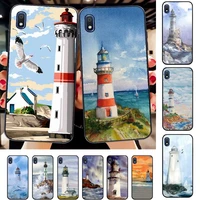 toplbpcs hand painted lighthouse print bird phone case for samsung a51 01 50 71 21s 70 31 40 30 10 20 s e 11 91 a7 a8 2018
