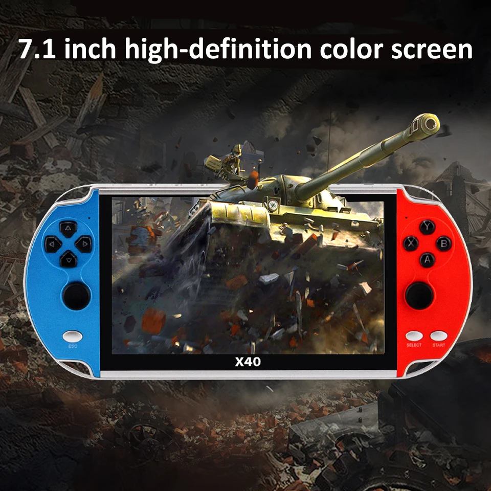 Новый X40 16 Гб для PS1 игровой плеер Max7Inch портативный мультимедийный двойной рокер