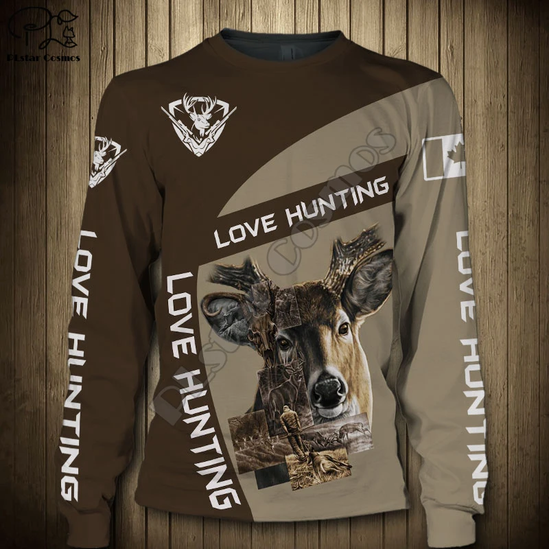 Мужские и женские толстовки с 3d принтом охотничьего оленя Новые Модные свитшоты