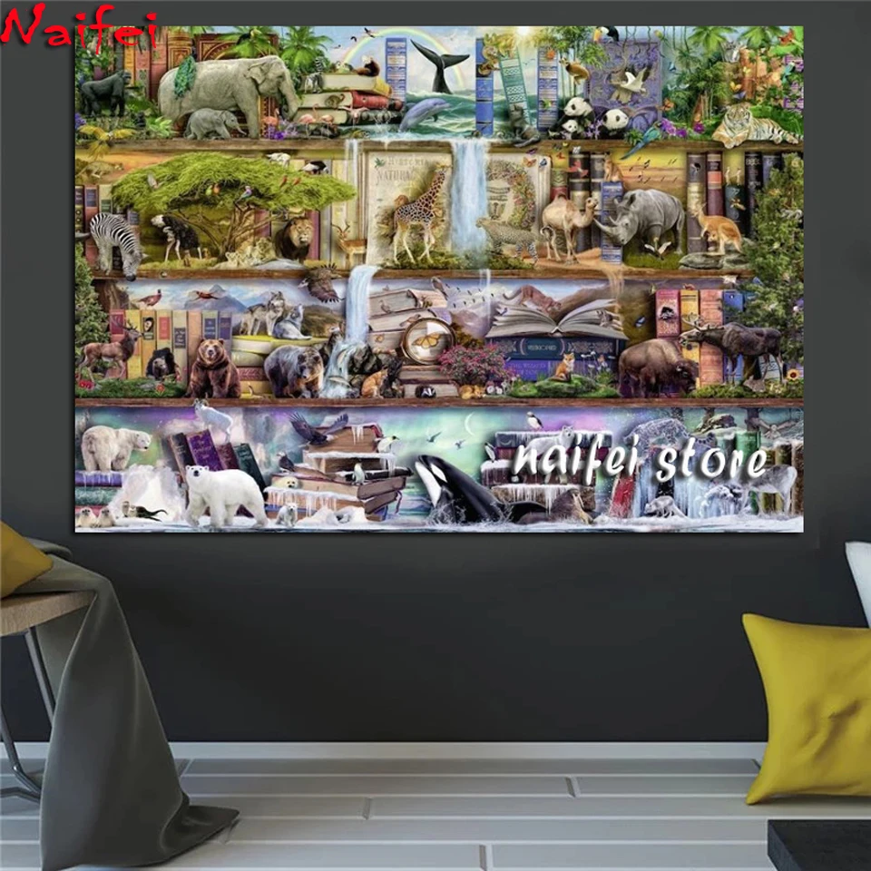 

5D DIY Full square diamond painting Amazing Animal Kingdom Diamond embroidery Cross Stitch Puzzle mosaic Christmas home decor