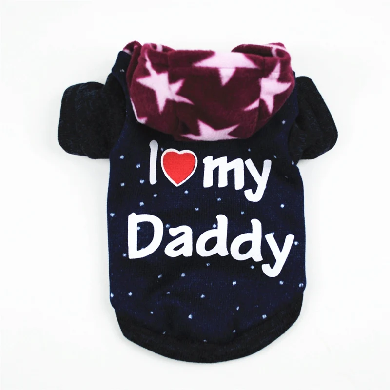 Pitbull толстовки I Love My Mommy Одежда для собак Толстовка с капюшоном флисовая