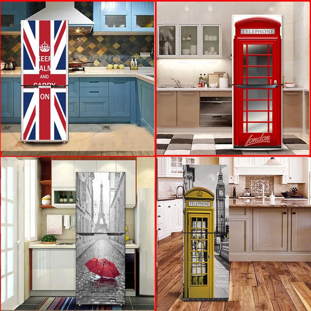 Виниловая самоклеящаяся наклейка на кухонный холодильник размер обмотки крышки