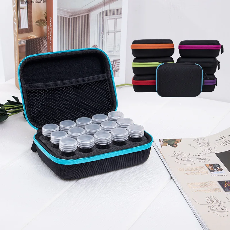 60 Bottles Diamond Painting Accessories Tool Container Storage Box Carry Case Holder Hand Bag Zipper Design Shockproof Durable