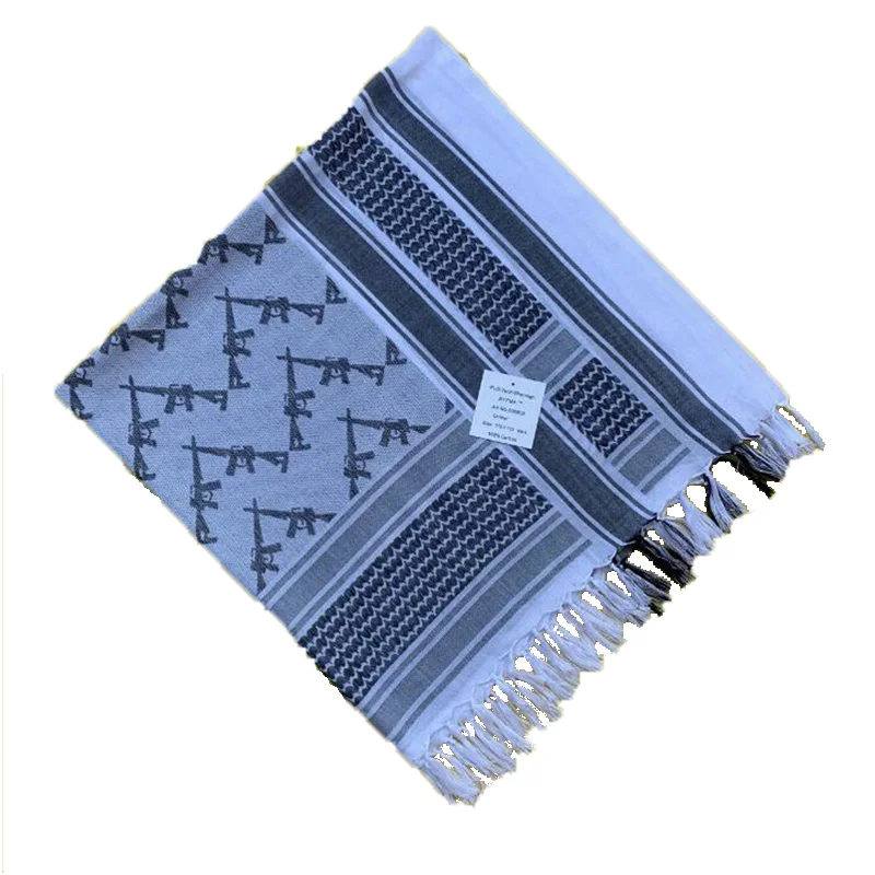 

Tactical Military Arab Keffiyeh Shemagh Scarf Square Lightweight Cotton Windproof Scarf Neck Cover 110*110cm