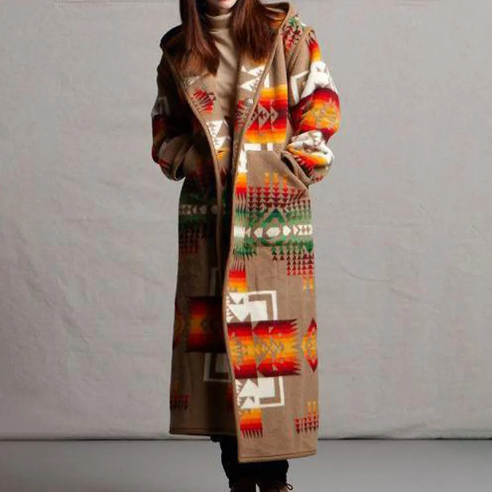 

Women Print Overcoat Fashion Winter Jacket Coat Elegant Women Outerwear New Fashion Overcoat Coat Women Clothing