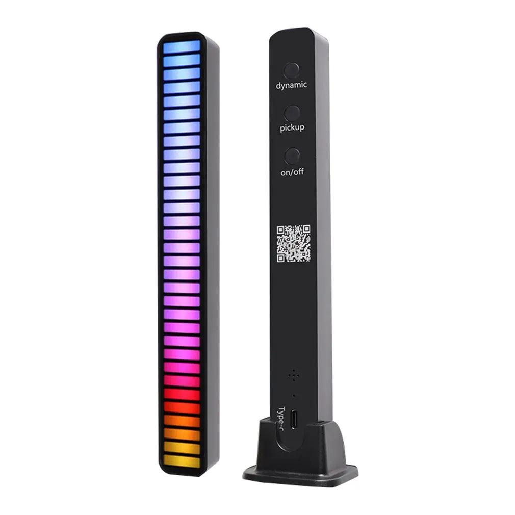 

RGB LED Light Voice Control By Phone APP Voice Activated Pickup Rhythmic Lights Colorful Music Ambient Light APP Control Type