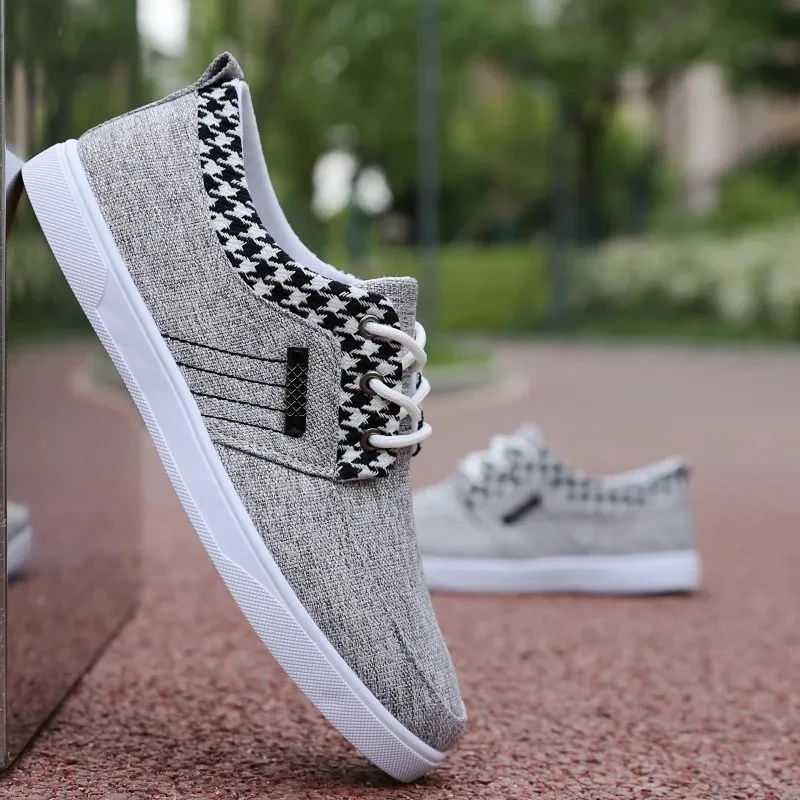 

Кроссовки мужские льняные, Нескользящие, на шнуровке, плоская подошва, повседневные студенческие, дешевая Летняя обувь