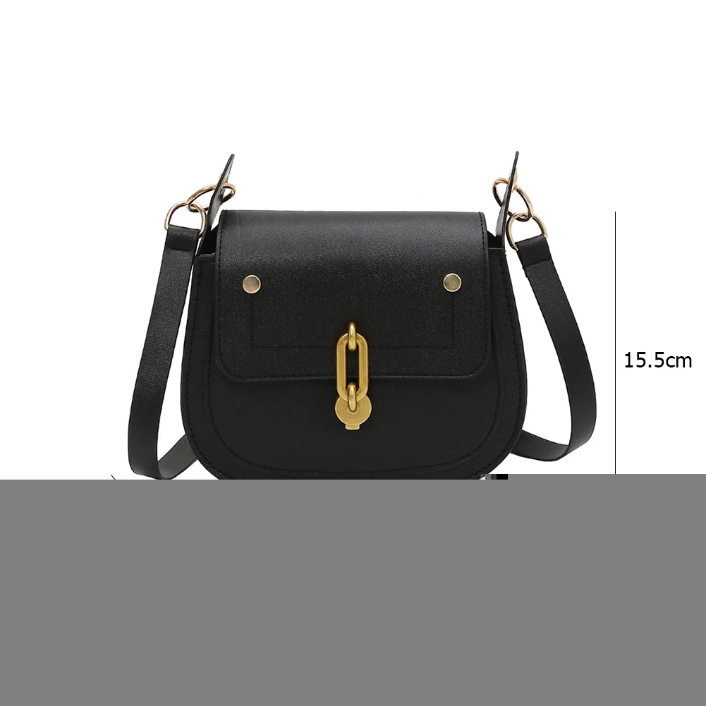 

Casual Leather Saddle Handbag Ladies Solid Color Shoulder Bag For Women 2021 Elegant Cross Body Bags Girl Messenger Pouch Hot