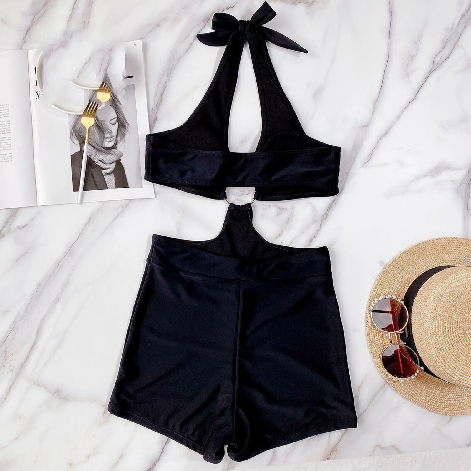 

One Piece Bikini Push Up Bikini Sexy Bikini Set Women Solid Swimwear Bathing Suit Swimsuit Female Swimming Suit Thong Bikini