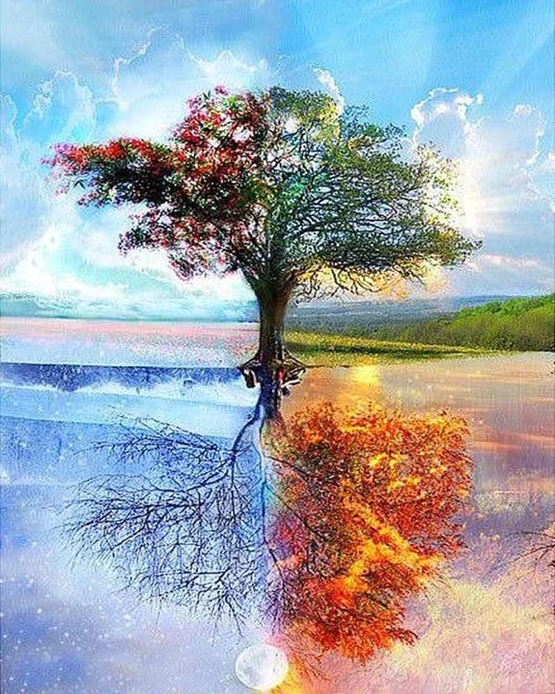 

5D DIY Diamond Painting Four Seasons Tree full square Diamond embroidery Mosaic cross stitch kit home decor gift