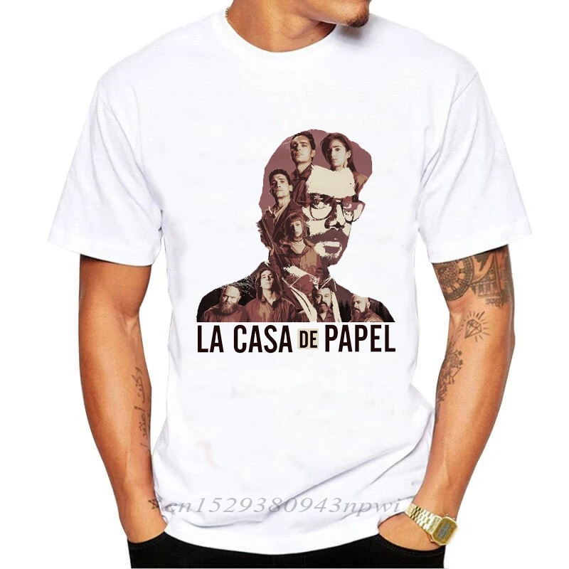 Мужская футболка Забавный дизайн La Casa De Papel Для мужчин деньги Heist футболки ТВ