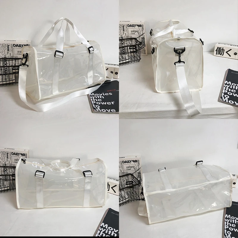 New Transparent Women's Sports Bag Single Shoulder Fitness Bag Crossbody  Waterproof Sports Bag 2021