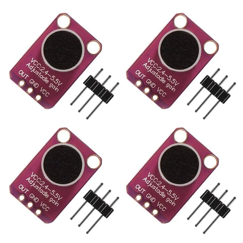 

4pcs/lot MAX4466 Module Boards Electret Microphone Amplifier Module Adjustable Gain Blue Breakout Board For Arduino