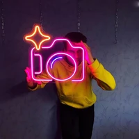 custom camera flex transparent beautiful cute neon sign led nightlight wall hanging for home room bedroom sale shop decoration