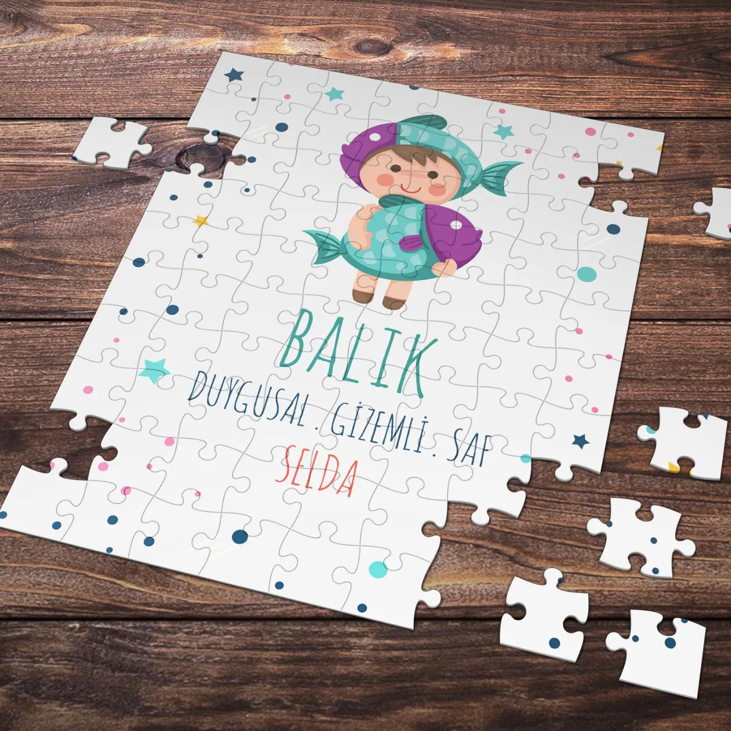 

Personalized Pisces Sign Styled Puzzle is