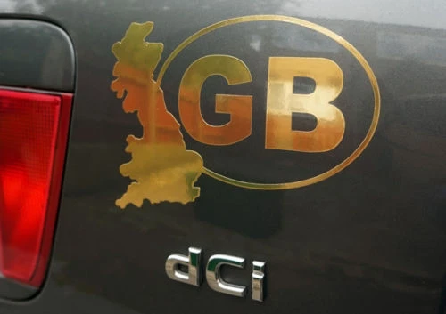 

For GB Car Sticker, Van, Caravan, Truck, Boat. 18 Colours or Silver and Gold Chrome