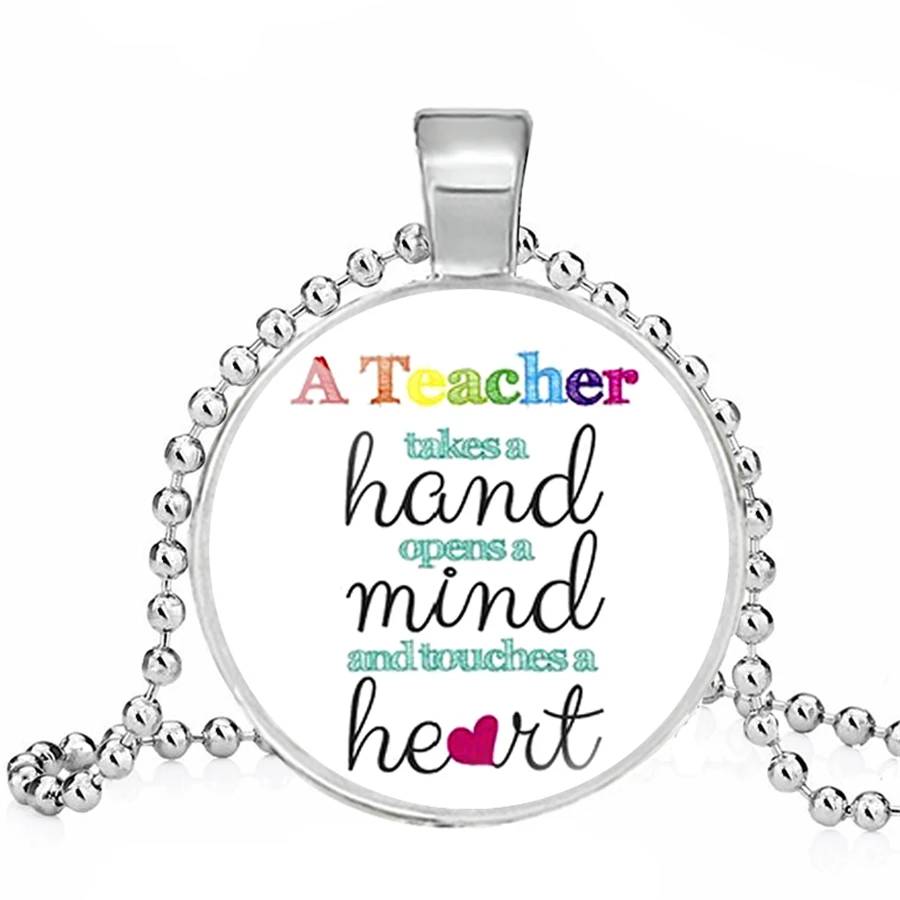 Супер ожерелье учителя учение это работа сердца стеклянная подвеска с камнями