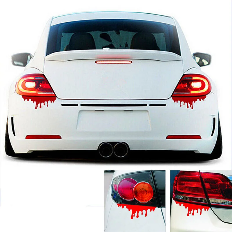 

Reflective Warning Car Stickers Blood Bleeding Decals Car Decor Accessories 1pcs