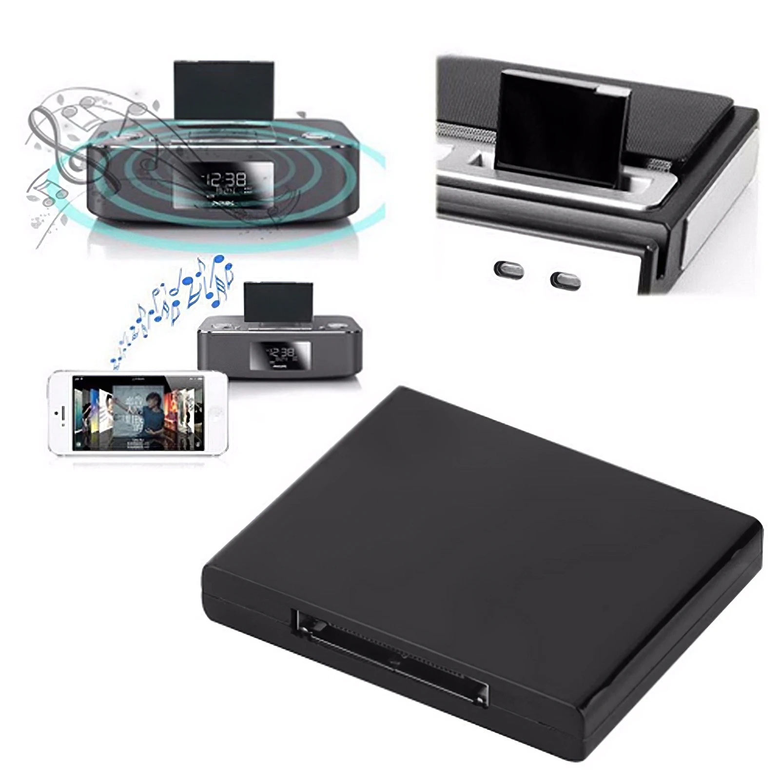 

Mini 30Pin Bluetooth 5.0 A2DP Music Receiver Wireless Stereo Audio 30 Pin Audio Stereo Adapter Bluetooth Transmitter