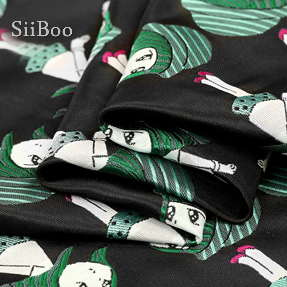 В американском стиле Цвет черный с милым зеленым Детская жаккардовая парча Ткань