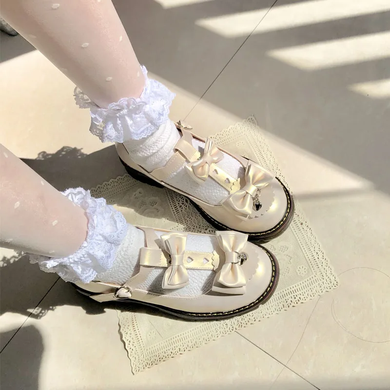 

Lolita shoes vintage round head Japanese girl cute sweet college student jk uniform female comfortable women shoes loli cosplay