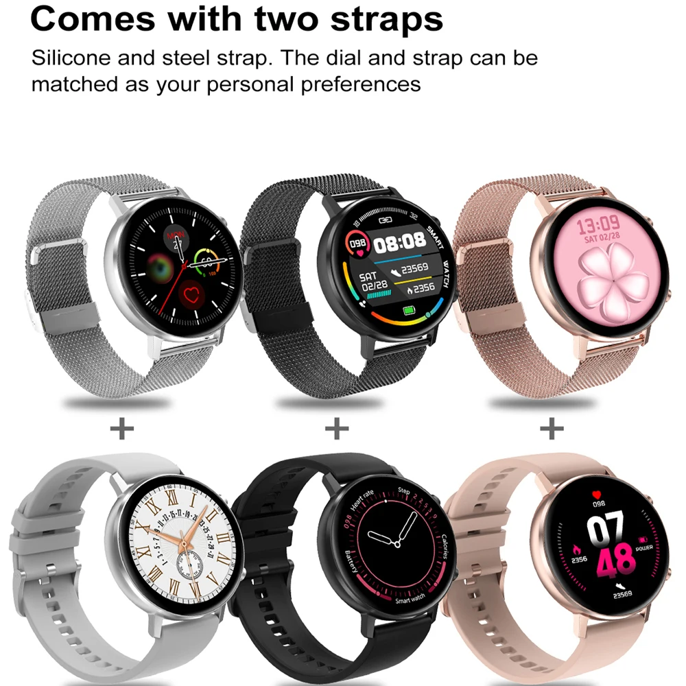 DT96 Смарт часы с двумя ремешками монитор сердечного ритма браслет управление