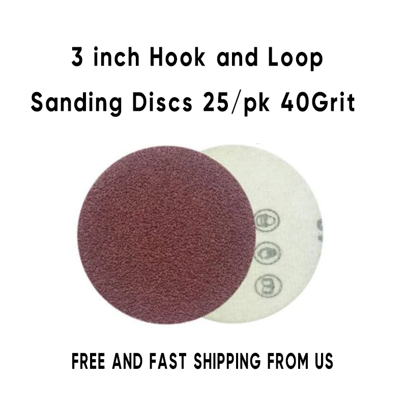 3-дюймовый наждачная бумага крюк и петля Флокирование шлифовальные диски шкурок