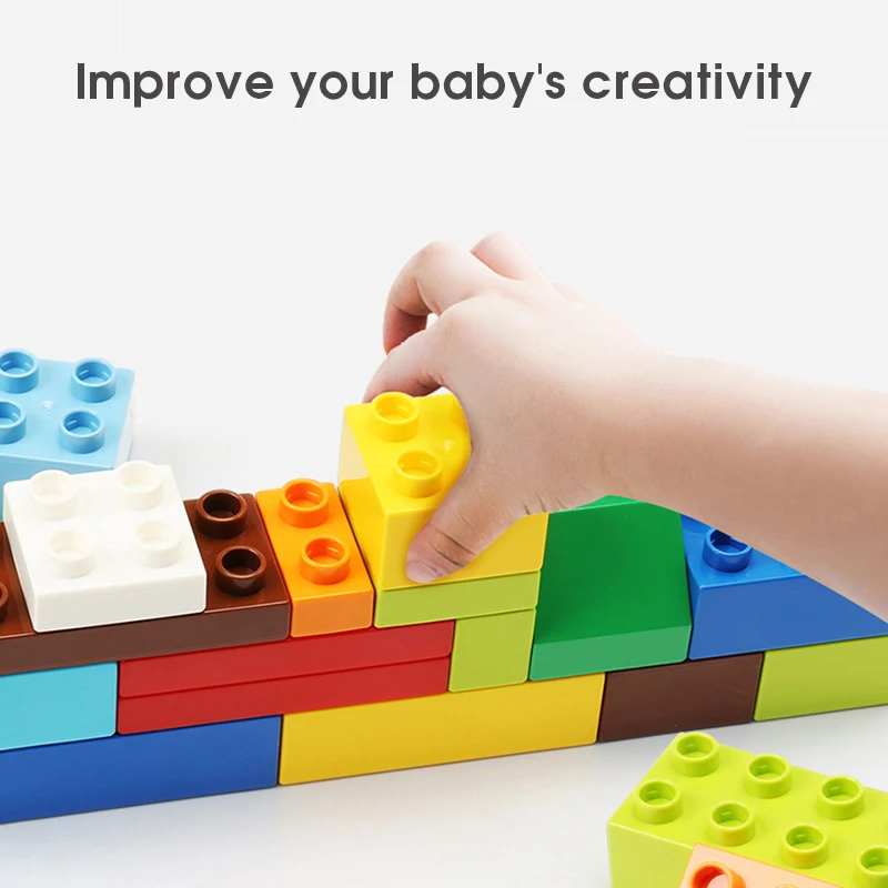 

Big Size Building Blocks Baby Early Learning DIY Construction Toys Bulk Compatible for Kids Gift for Child