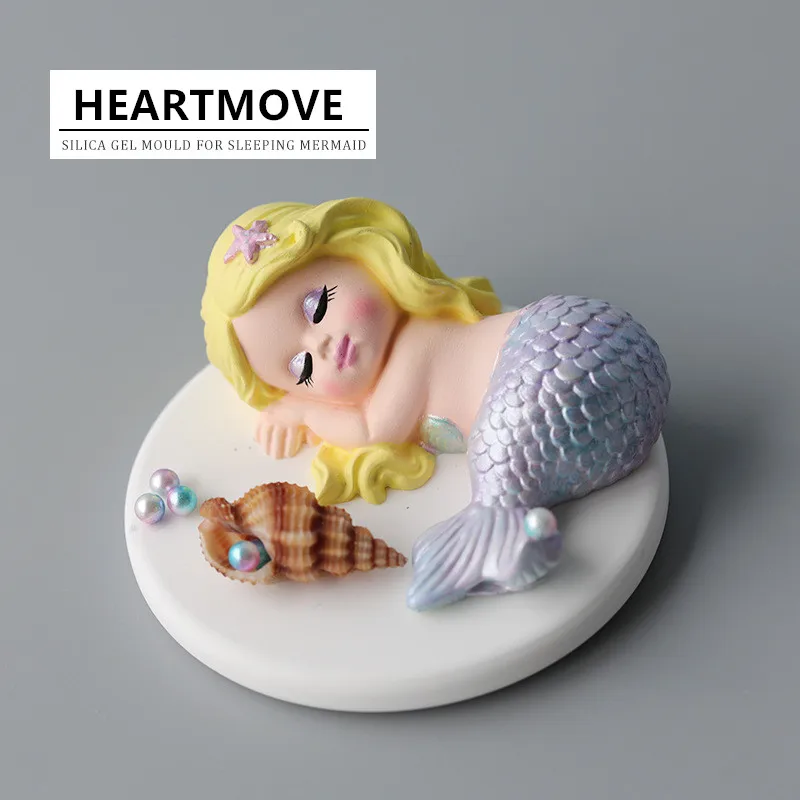 

New Mermaid Fondant Cake Moulds Silicone Mold Cake Handmade Soap Mold Fish Fork Tail Sugar Craft Molds Decorating Baking Tools