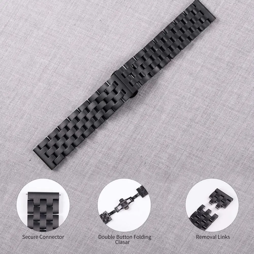 22 мм ремешок для часов из нержавеющей стали Xiaomi Huaimi Amazfit GTR GTS роскошные часы Bip Bit