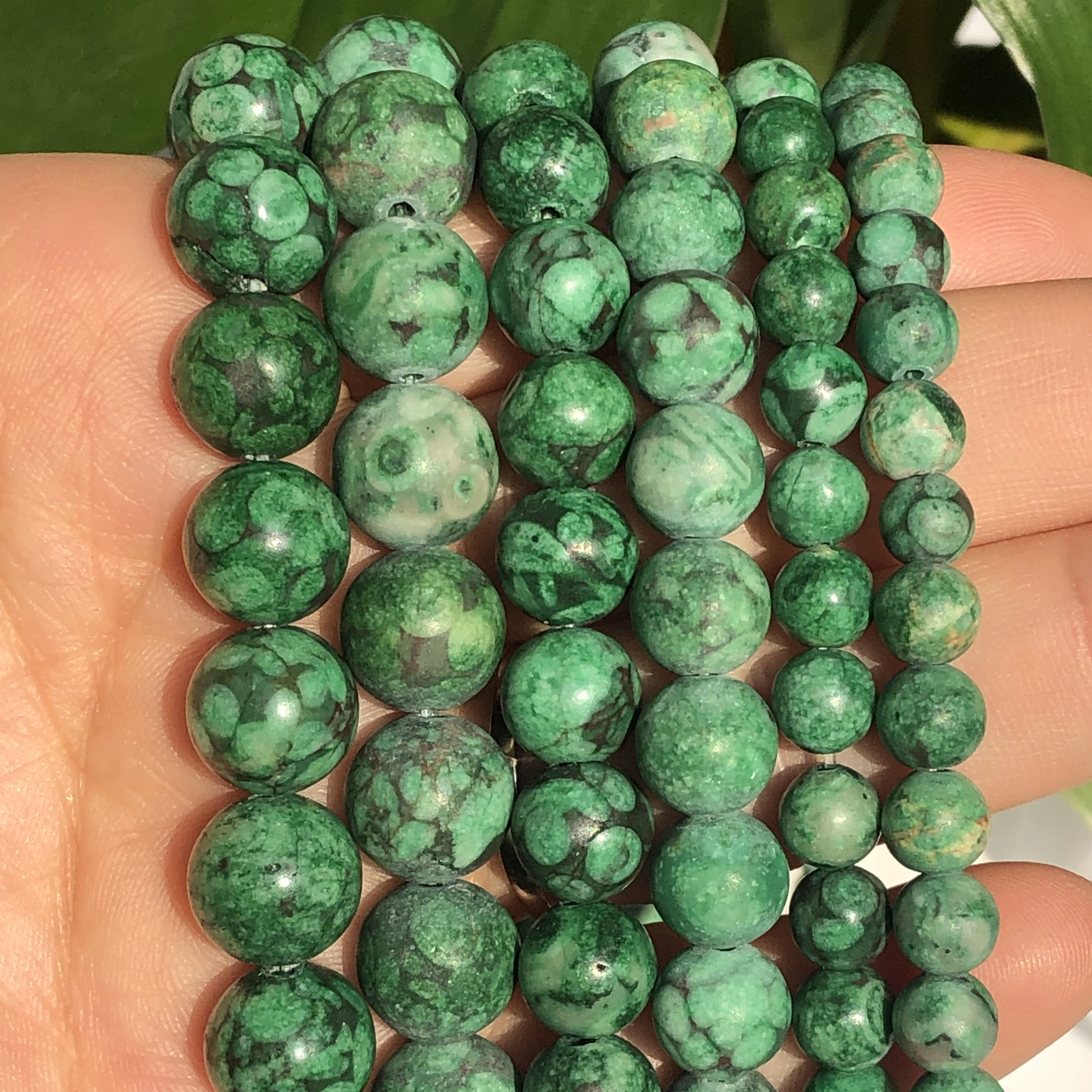 Зеленые Бусины с бирюзой Maifanite для изготовления ювелирных изделий, 6/8/10 мм, 15 дюймов