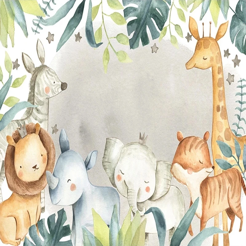 Пользовательские 3D фото обои слон жираф лев животные Мир Детская комната Спальня